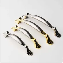 128mm two color furniture decoration handle silver kitchen cabinet drawer pull bright gold dresser cupboard door