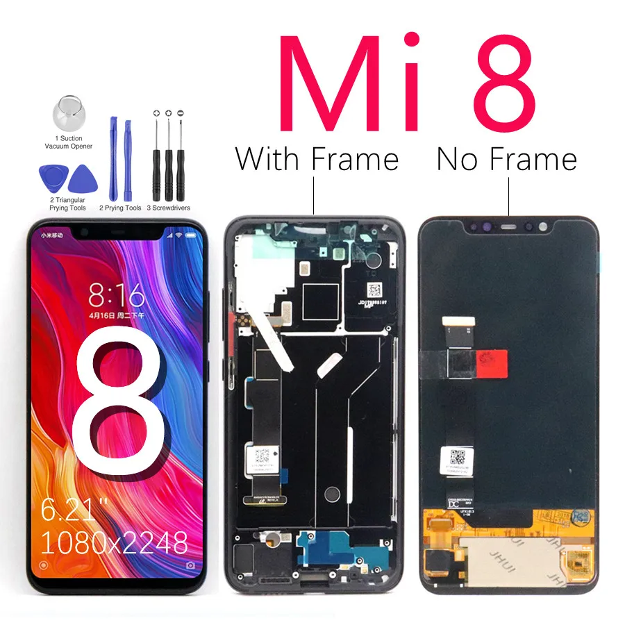 

Xiaomi Mi 8 LCD Display Touch Screen Digitizer For Xiaomi Mi8 LCD Assembly For Xiaomi Mi 8 Display AMOLED Mi8 Screen Replacement