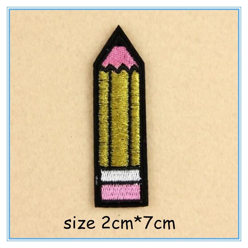 DOUBLEHEE108 Pencil 2CM*7CM Patches Embroidered Iron On Patch For