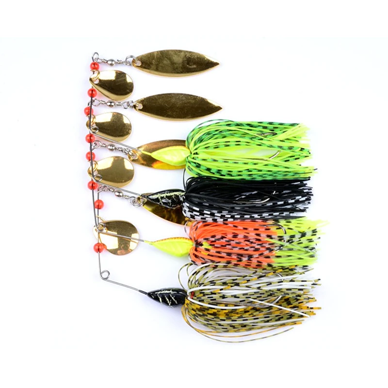 4pcs Fishing Spinner Lures Bass CrankBait Bait Tackle Crank Hook Vissen
