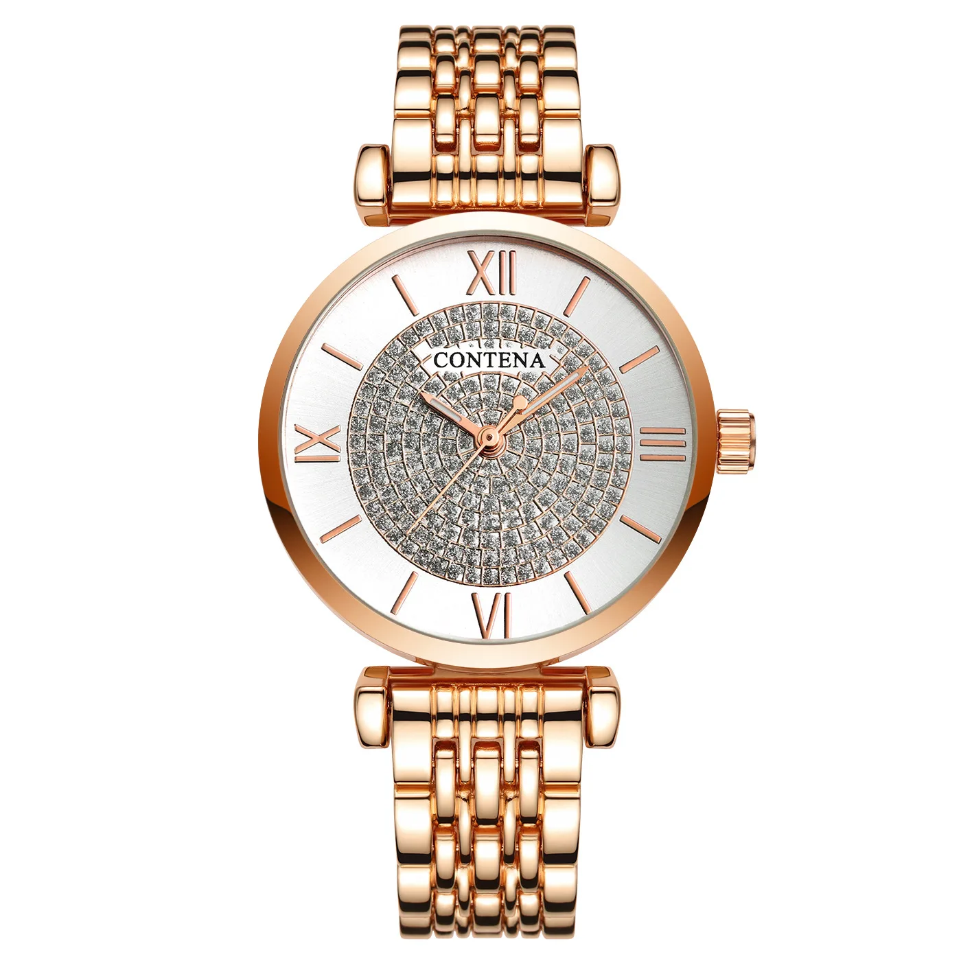 

Hot Sale Women Stainless Steel Full Diamond Wrist Watches Casual Luxury Ladies Quartz Watch Clock Relogio Feminino Dropshipping