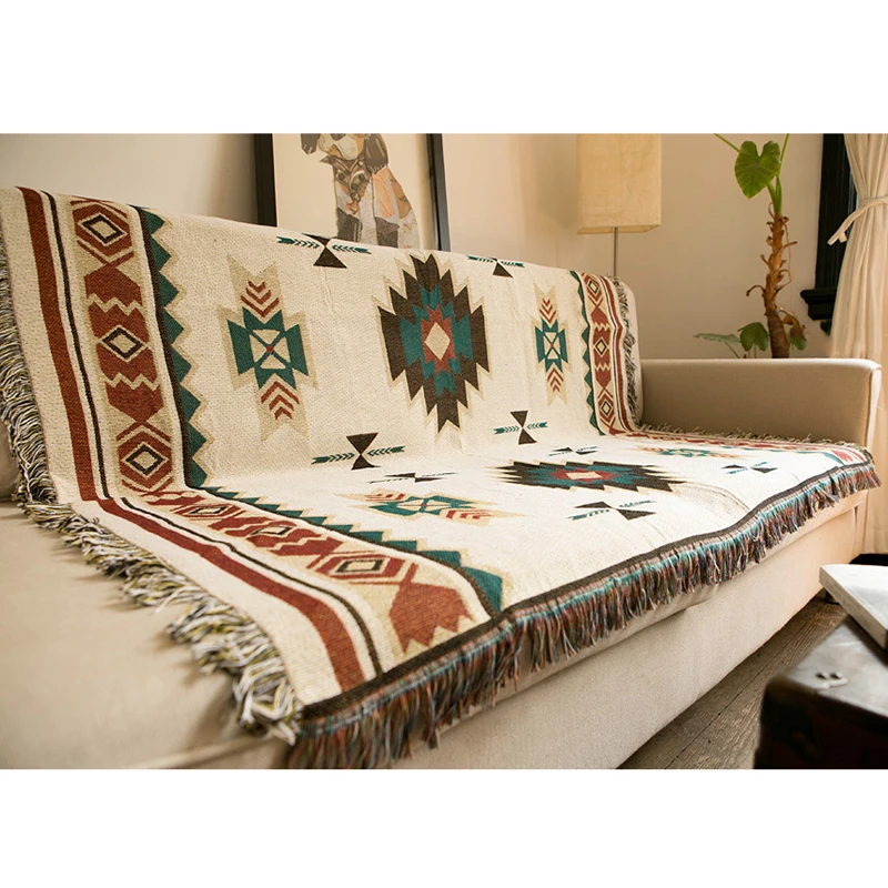 Богемное трикотажное одеяло s этническое одеяло с геометрическим узором, шенилл, диванное декоративное одеяло на диван/кровать, декор стен, гобелен, тканевый чехол