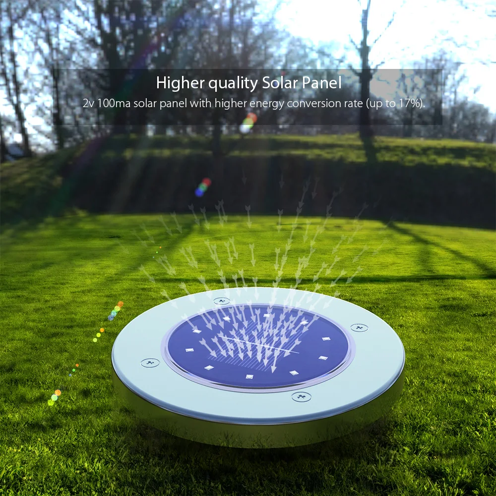 

4 PcsGarden Solar Light Solar Power Energy Ground Lawn Lamp Waterproof 2V LED Light for Patio Yard Garden Pathway Outdoor