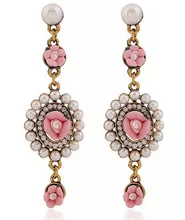 2015 Europe and America exaggerated fashion retro Baroque palace long big Spring flowers retro Korean wild garden jewelry