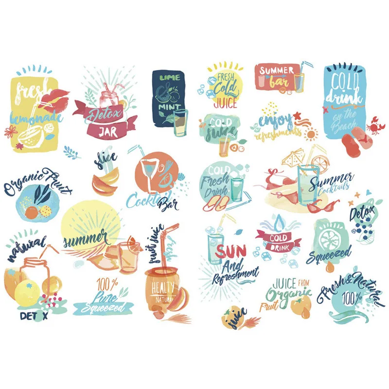 

1 PCS Cold Drink Fresh Juice Precut Waterproof Decoration Planner Sticker Notebook Agenda Book Scrapbooking Diary Stickers