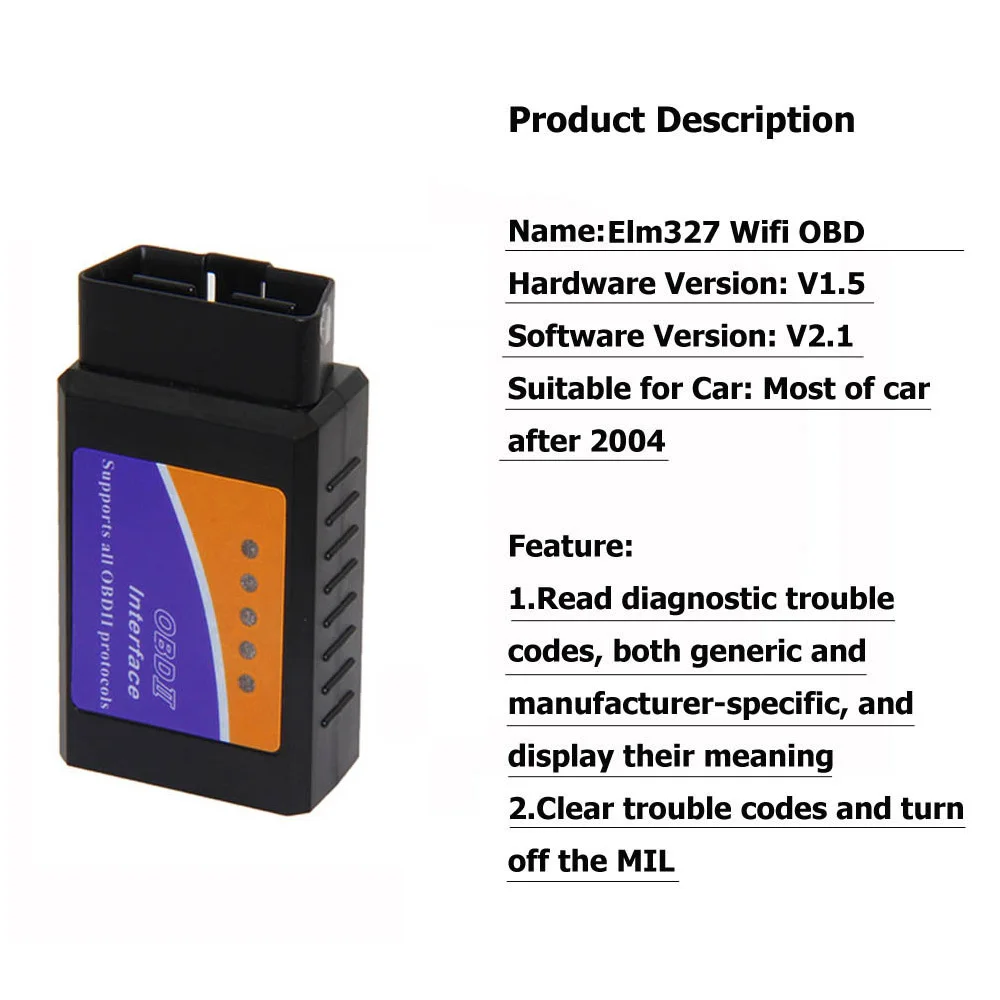 Aganippe Wifi OBD2 elm327 v1.5 Wi-Fi автомобильный диагностический инструмент Elm 327 OBD 2 wifi для iPhone eml327 1,5 odb2 сканер для IOS сканирующий инструмент