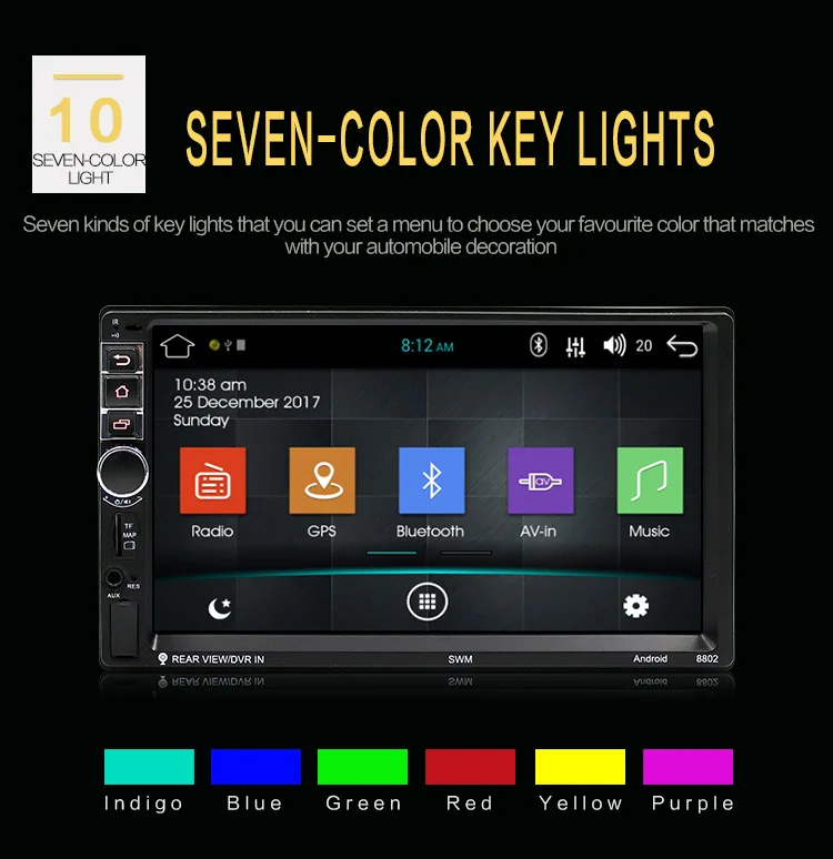 Perfect Car Radio High Definition 7 Inch Touch Screen Car Bluetooth MP5 Player Car Double Spindle MP4 Navigation Integrated Machine 12