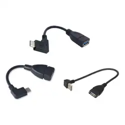 Лидер продаж 10 см 90 градусов прямоугольного USB-C USB 3,1 Тип C мужчина к Женский OTG кабель для передачи данных разъем адаптера черный Dec27
