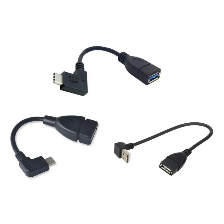 

Hot Selling 10cm 90 Degree Right Angled USB-C USB 3.1 Type C Male to A Female OTG Data Cable Adapter Connector Black