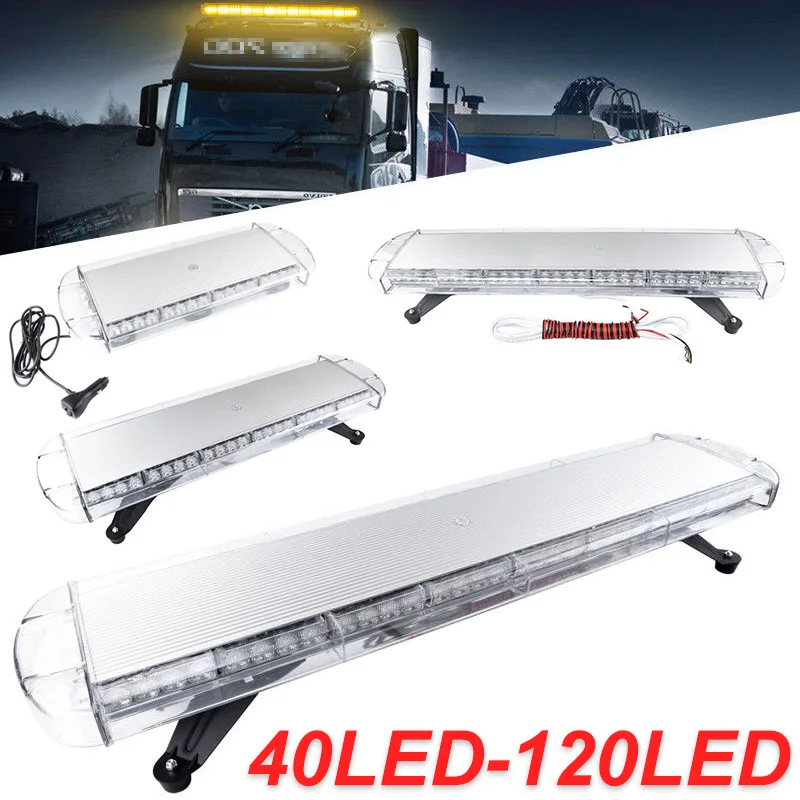 

30" to 72" Led strobe flash warning light bar Car Trucks Beacons Safety emergency lights Lightbar 12V/24V Amber Yellow