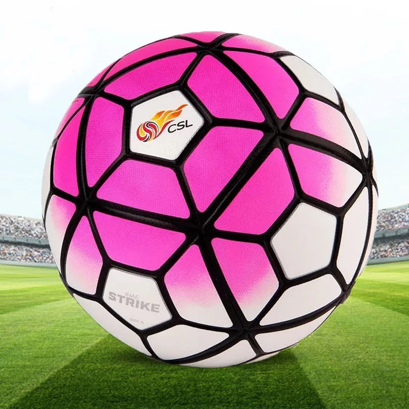 PU футбольный мяч Официальный Размеры 5 Футбол цель шар Лиги Спорт на открытом воздухе ноги шары для тренировок Futbol voetbal Бола - Цвет: Лиловый