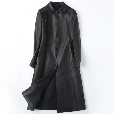 

2018 New Fashion Genuine Sheep Leather Trench H25