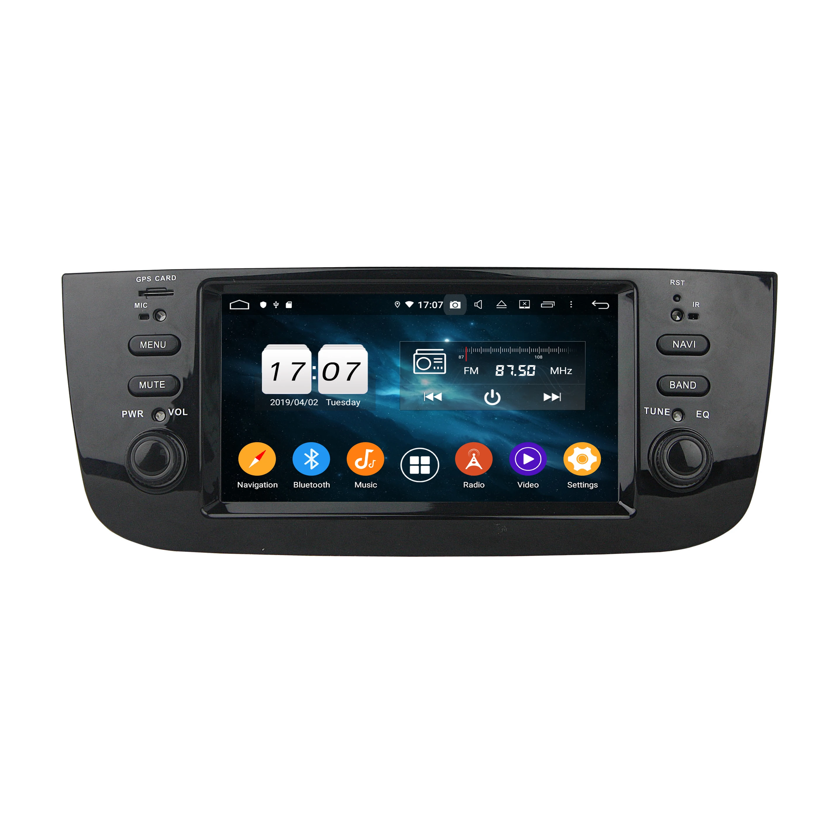 Android 9.0 Car Radio DVD Player for Fiat Punto 2009-2015 /Linea 2012-2017 GPS Navigation Bluetooth WIFI USB DVR OBD