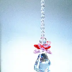 Розовый 150 мм кристалл Стекло ангел падает висит Подвески Suncatcher люстра алмаз мяч с Octagon шарики для украшения дома
