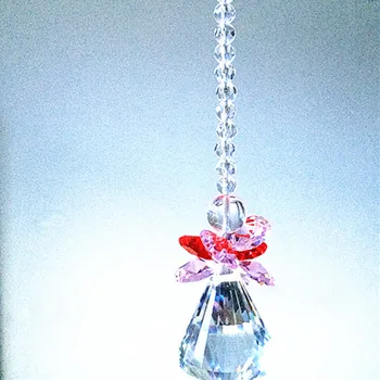 

Pink 150MM Crystal Glass Angel Drops Hanging Pendants Suncatcher Chandelier Diamond Ball With Octagon Beads For Home Decoration