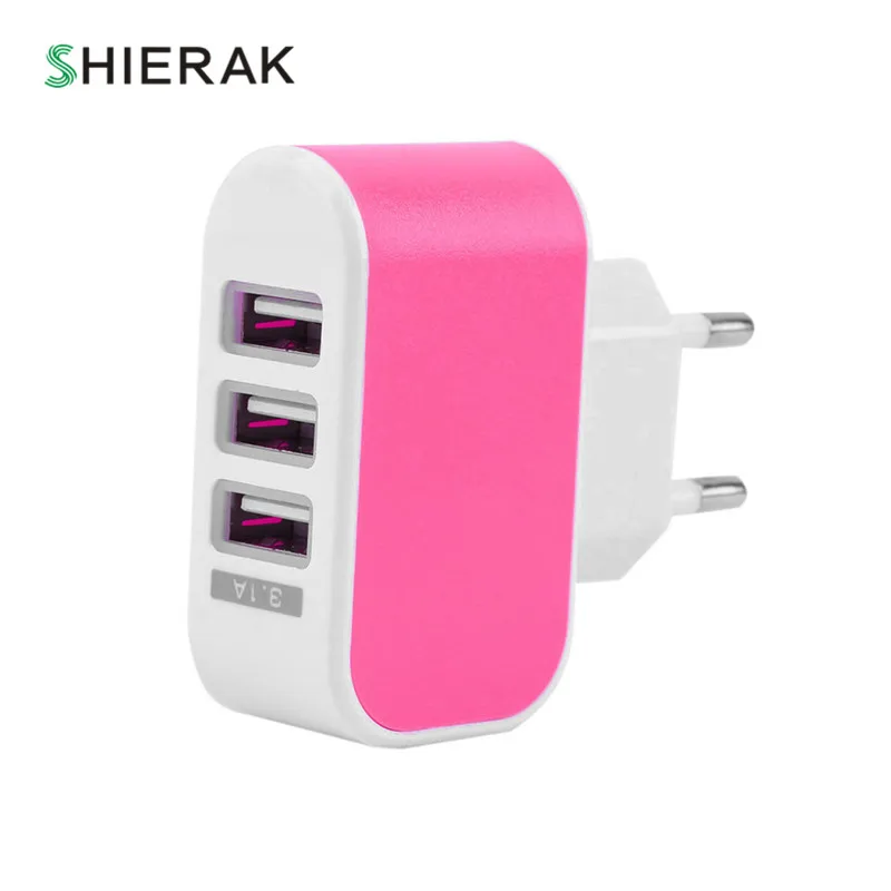 SHIERAK, тройной usb порт, настенная розетка, для дома, путешествий, AC, зарядное устройство, адаптер, 1.5A, ЕС, вилка