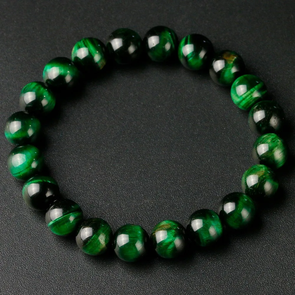 Green Tiger Eye Beaded Bracelets & Bangles Trendy Natural Stone Bracelet For Women Lucky Men Jewelry