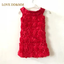 LOVE DD& MM/Новая летняя детская одежда для девочек; платья с лепестками роз без рукавов; красивый костюм принцессы; платье