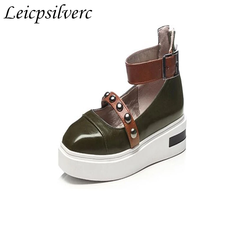 

Spring Sweet Princess British fashion zipper all-match rivet buckle a women's casual shoes 35-43