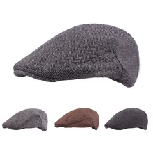 Мужские классические осенне-зимние теплые береты для вождения, кепки для гольфа, повседневный таксистский газетчик, плоская кепка