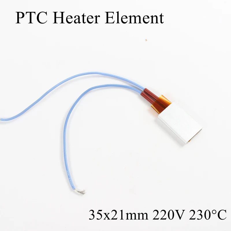 35x21 мм 220 в 230 градусов Цельсия Алюминиевый PTC нагревательный элемент постоянный термостат термистор воздушный Датчик нагрева с оболочкой 35*21 мм