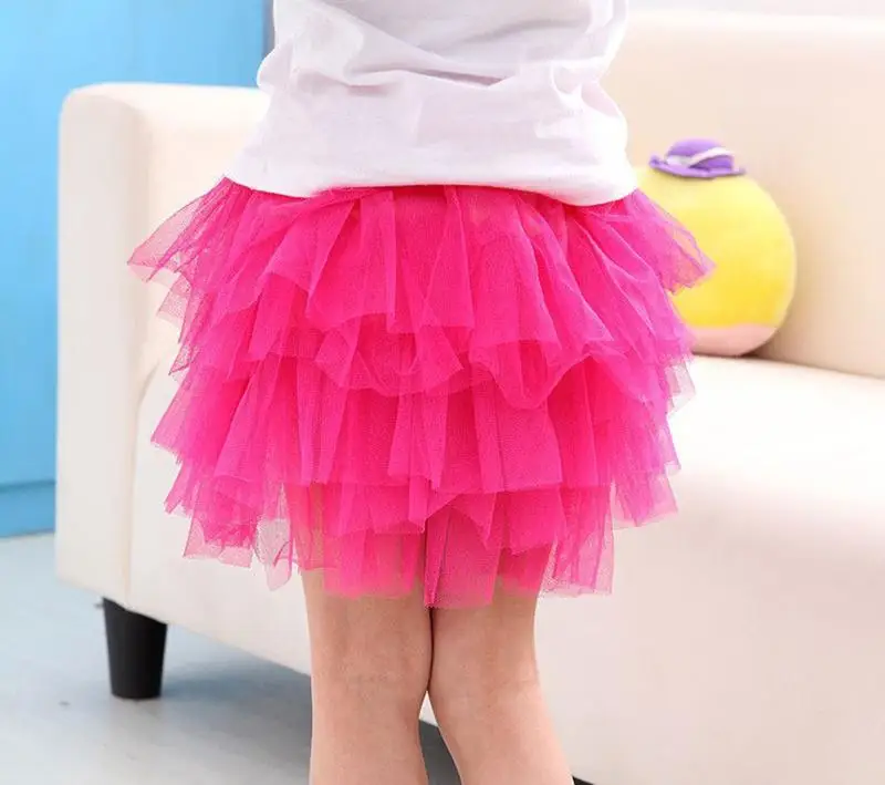 Модные юбки-пачки для девочек; юбка-балерина для малышей; детская шифоновая пышная повседневная одежда ярких цветов