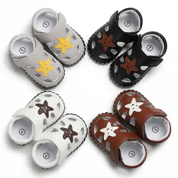 

Newborns Shoes Cartoon Baby Cute Stars Sandals Soft Sole Shoe White 0-18 Months