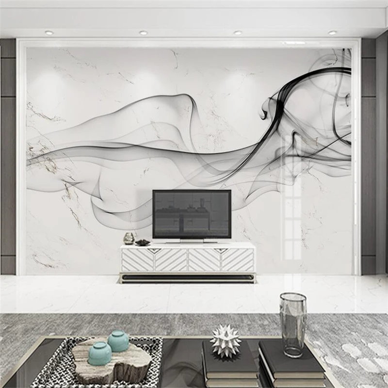 

Обои wellyu на заказ, новые китайские Абстрактные Художественные обои с изображением дыма, пейзажа, мраморного фона, настенные 3d обои