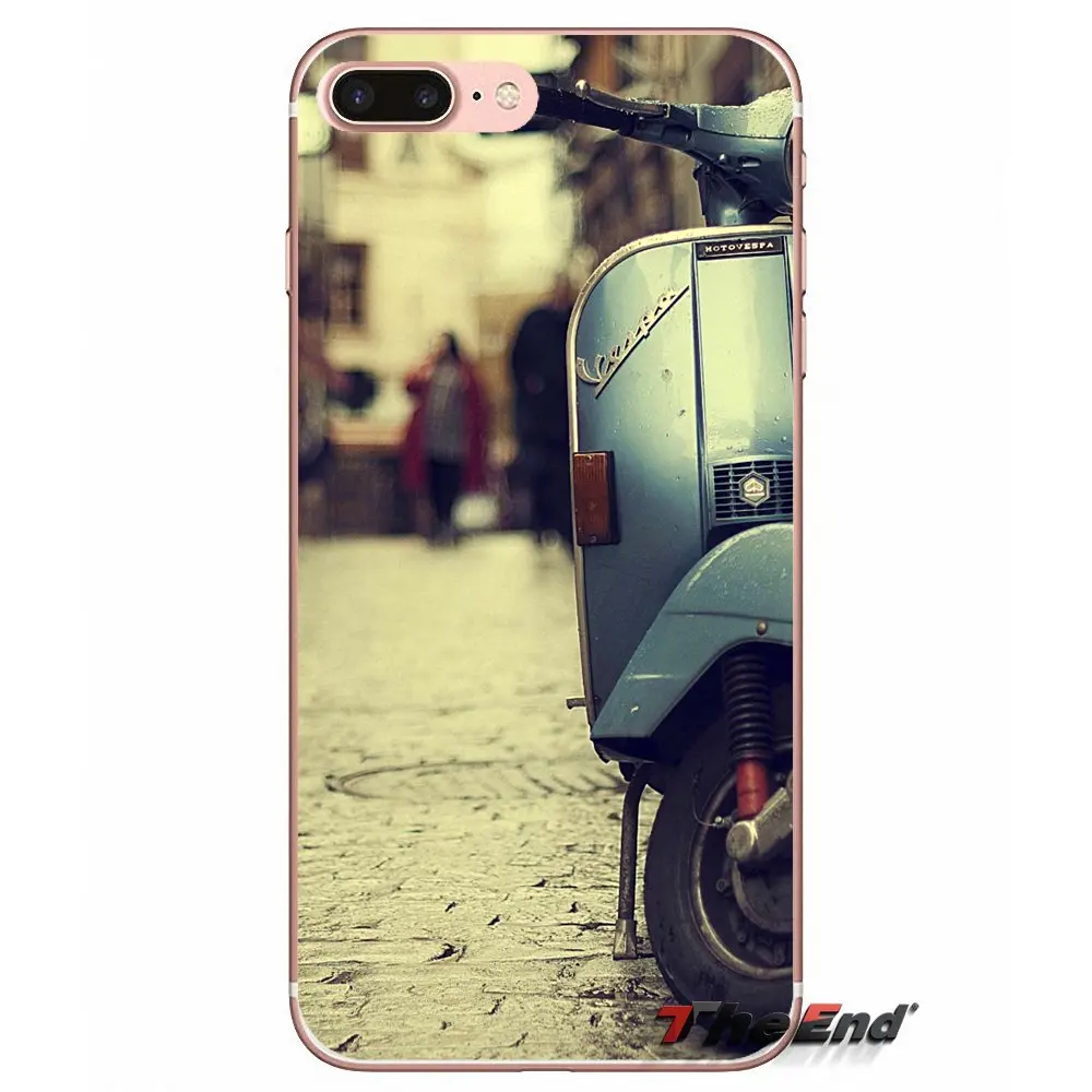 Итальянский чехол для мотоцикла Samsung Galaxy S3 S4 S5 MINI S6 S7 edge S8 Plus Note 2 3 4 5 Grand Core Prime Blue Vespa