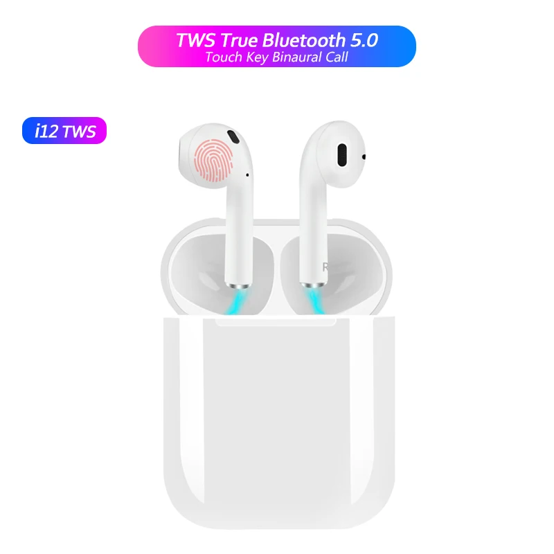 

Mini i12 TWS Bluetooth 5.0 Earphone Sports True Wireless Earbuds Touch Earphones Magnetic Charging Box PK i10 i11