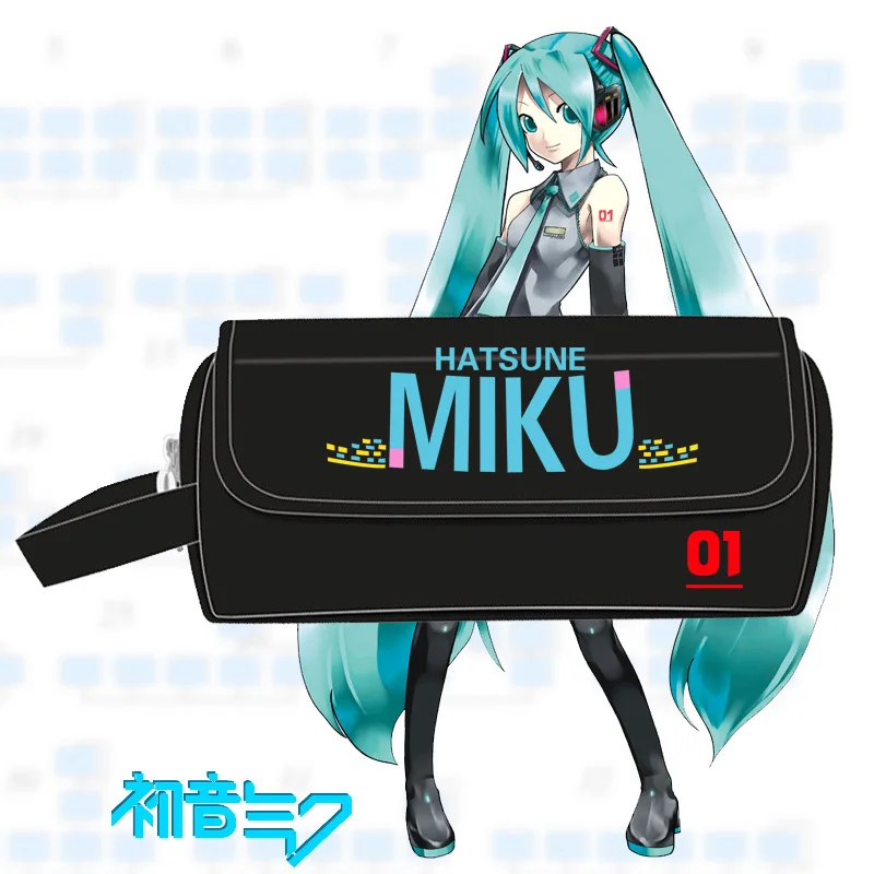 Hatsune Miku кавайный чехол для карандаша для девочек, маленькие школьные сумки, милые рождественские подарочные сумки, Холщовая Сумка для мелочи, мультяшная косметичка