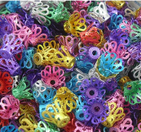 

Free Ship 100pcs 7-color Aluminum Crown Bead Caps Connector for Jewelry Making 6x9mm