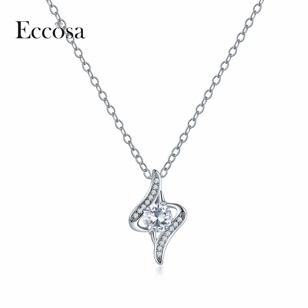 ECCOSA Sterling Silver Necklace Woman Birthday Jewelry Gifts Young Girl