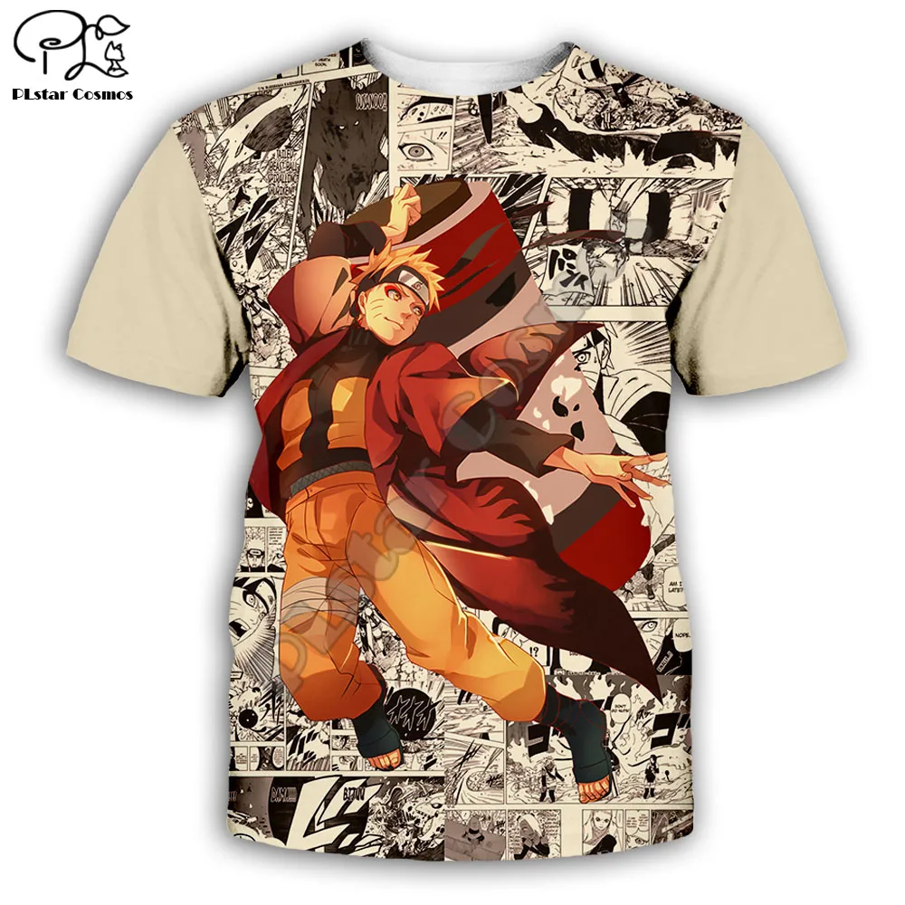 

PLstar Cosmos Uzumaki Naruto t shirts summer shorts sleeve mens/womens t-shirt hip hop top tees boy Naruto 3D printed shirts