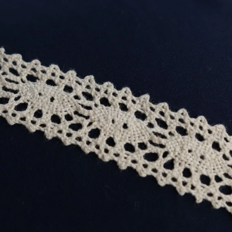 1 yard Lace Ribbon Fabric Cotton Embroidered Crocheted Lace Fabric for