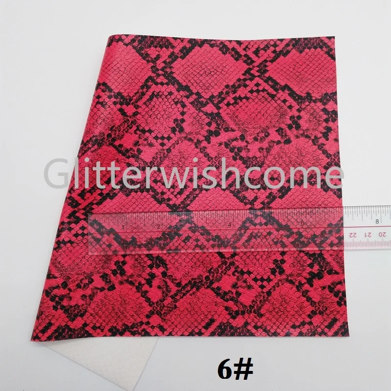 Glitterwishcome 21X29 см A4 размер винил для бантов неоновая печать кожа змеи питона Fabirc искусственная кожа листы для бантов, GM341B