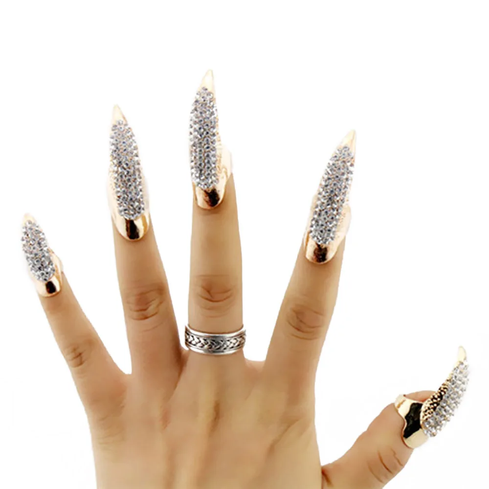 10pcs Claw Ring Punk Style Gothic Cosplay Decor False Nail Claw for Party
