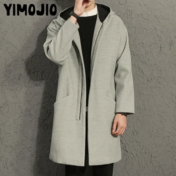 

Mens Trench Coat 2018 Mens Long Coat Casual Coat Men Solid Simple Male Trench Style Outdoor Wind Coat Warm Thick Woolen cloth XL