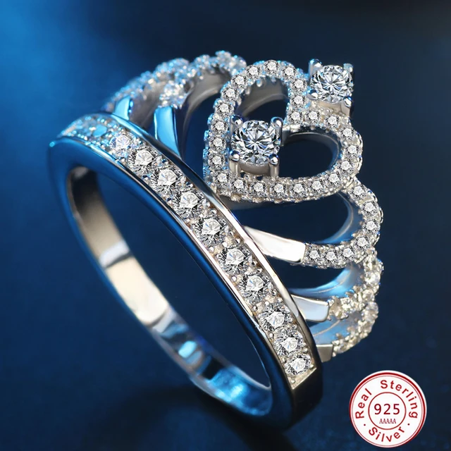 925 sterling-silver-jewelry Women Crown rings Handmade 1.5ct Imitation Cz Engage 925 sterling-silver-jewelry Women Crown rings Handmade 1.5ct Imitation Cz Engage
