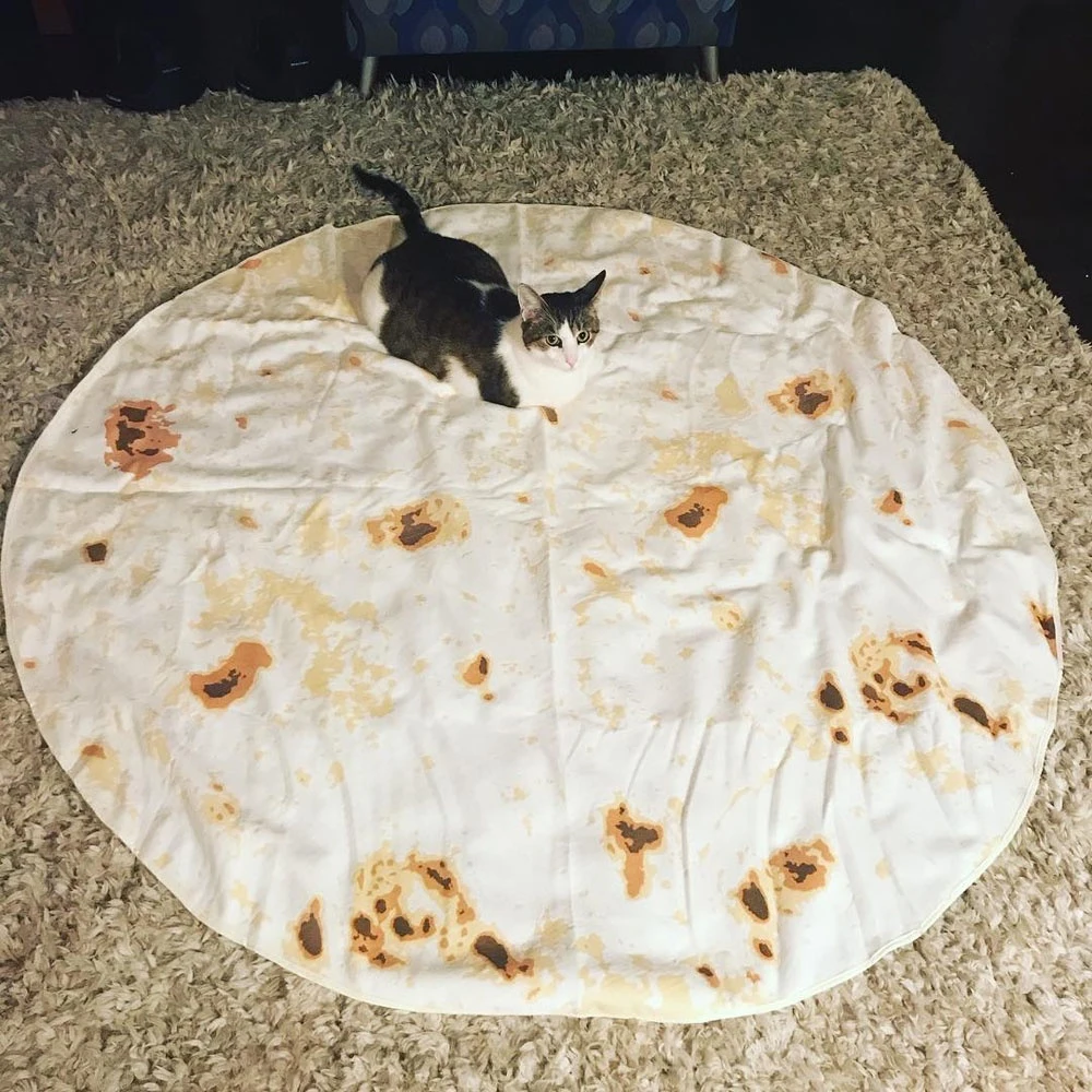 DIYCustomizable Creative Mexican Burritos Blanket Round Blanket