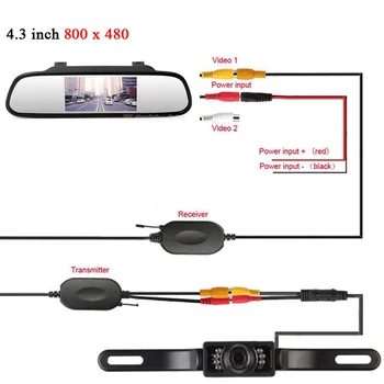 

Car Wireless 4.3 Inch Car 7 LED Reversing Camera Kit Back Up Car Monitor LCD Display HD Car Rear View Camera Parking System