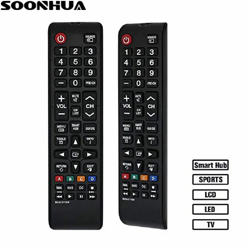 

SOONHUA Universal Remote Control ABS Material Black Replacement TV Controllers For Samsung LCD LED HDTV TV AA5900481A AA5900482A