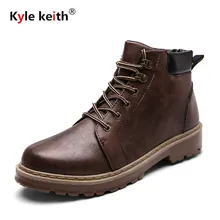 Kyle Keith Classic Men Work Shoes Retro Snow font b Boot b font Shoes Black Brown
