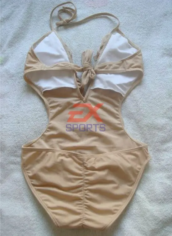 Set of Push-up Padded V-neck Fringe Piece Swimsuit Tassel Bikini Conjoined Swimsuit Swimwear (4)