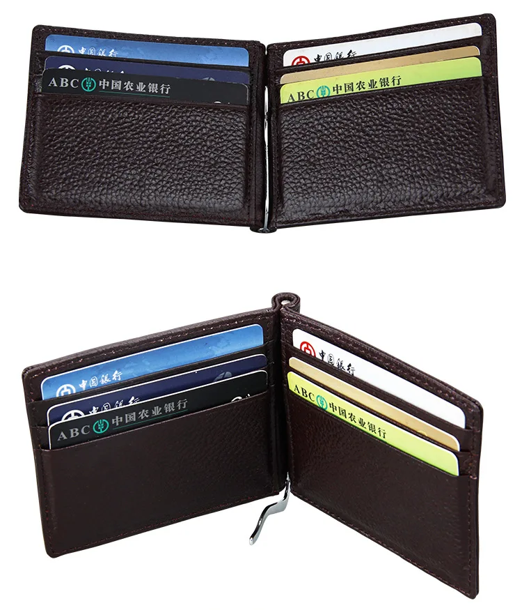de couro anti rfid cartilha masculina