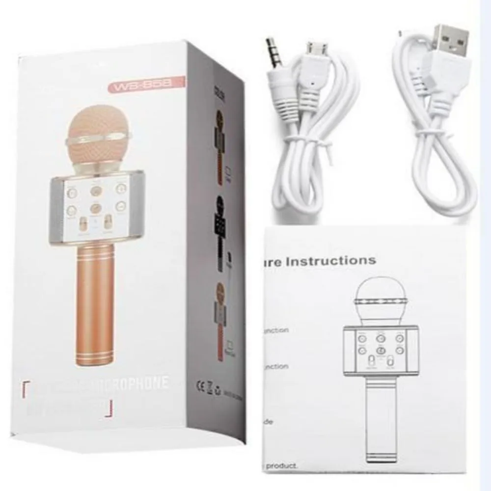 WS-858 Bluetooth Wireless Karaoke Handheld Microphone USB KTV Player image 6