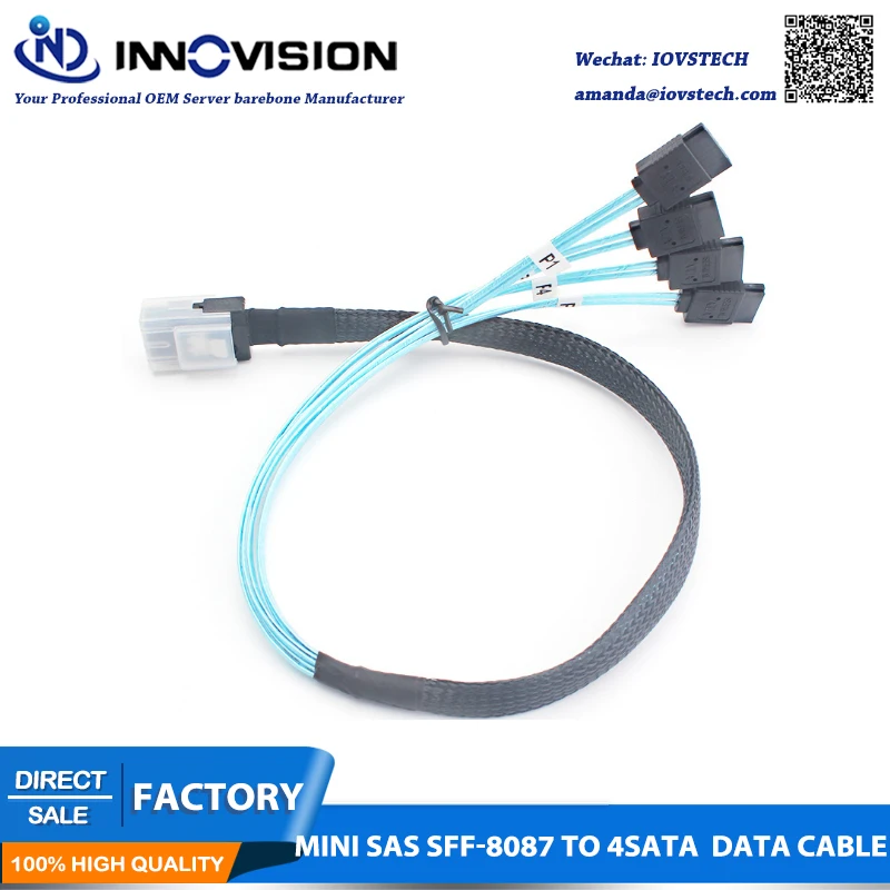 

Mini SAS 36Pin SFF-8087 to 4SATA 7PIN Server High Speed Data Cable