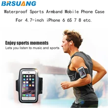 500 шт/партия BRSUANG 4,7 дюймов водонепроницаемый Brassard сенсорный экран нарукавник мобильный телефон кожа регулируемая повязка на руку для iPhone 6 7 8