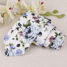 New Fashion Neck Ties for Men 6cm Slim Cotton Neckties Floral & Paisley Business Casual Neckwear Corbatas Wedding Suits Gravatas