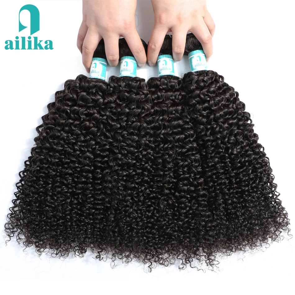 AILIKA индийские волосы афро кудрявый вьющиеся волосы для наращивания 100% вьющиеся человеческие волосы плетение пучки волос натуральный Цвет